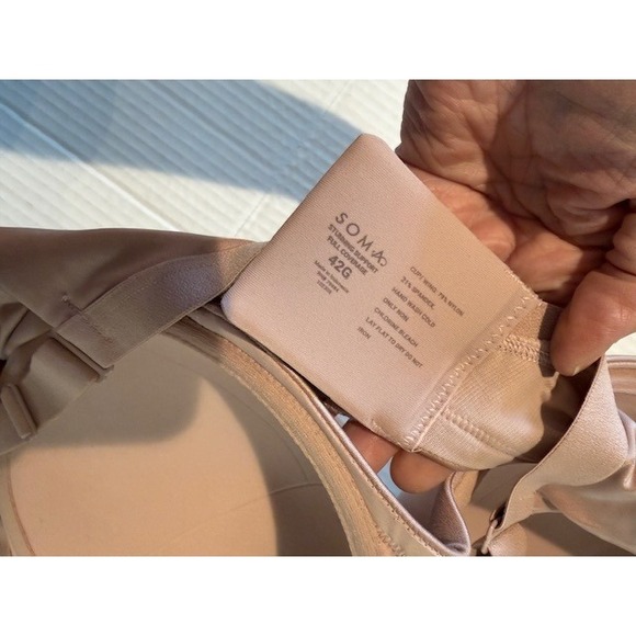 SOMA Stunning‎ Support full coverage Bra Nude Beige Satin Size 42G 2094 - Picture 5 of 5